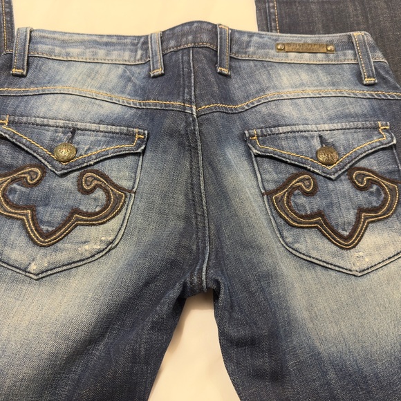 Express Dark Blue Boot Cut Jeans for Women - Picture 2 of 8